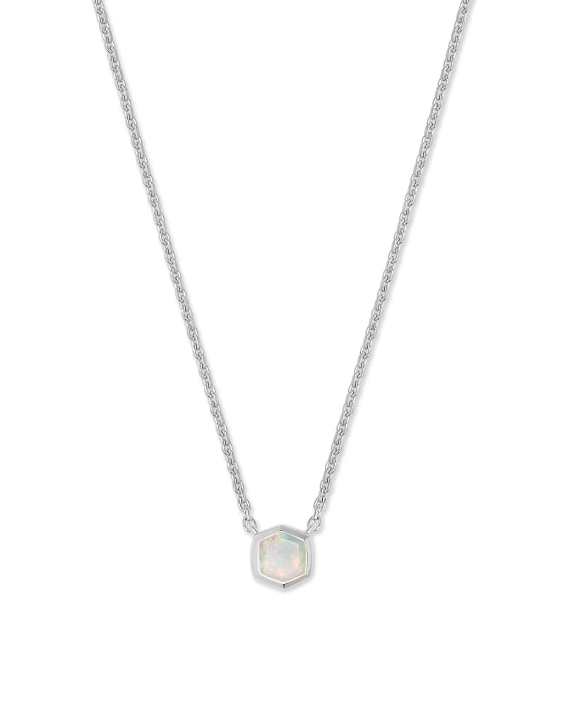 Davie Sterling Silver Pendant Necklace in White Opal image number 0